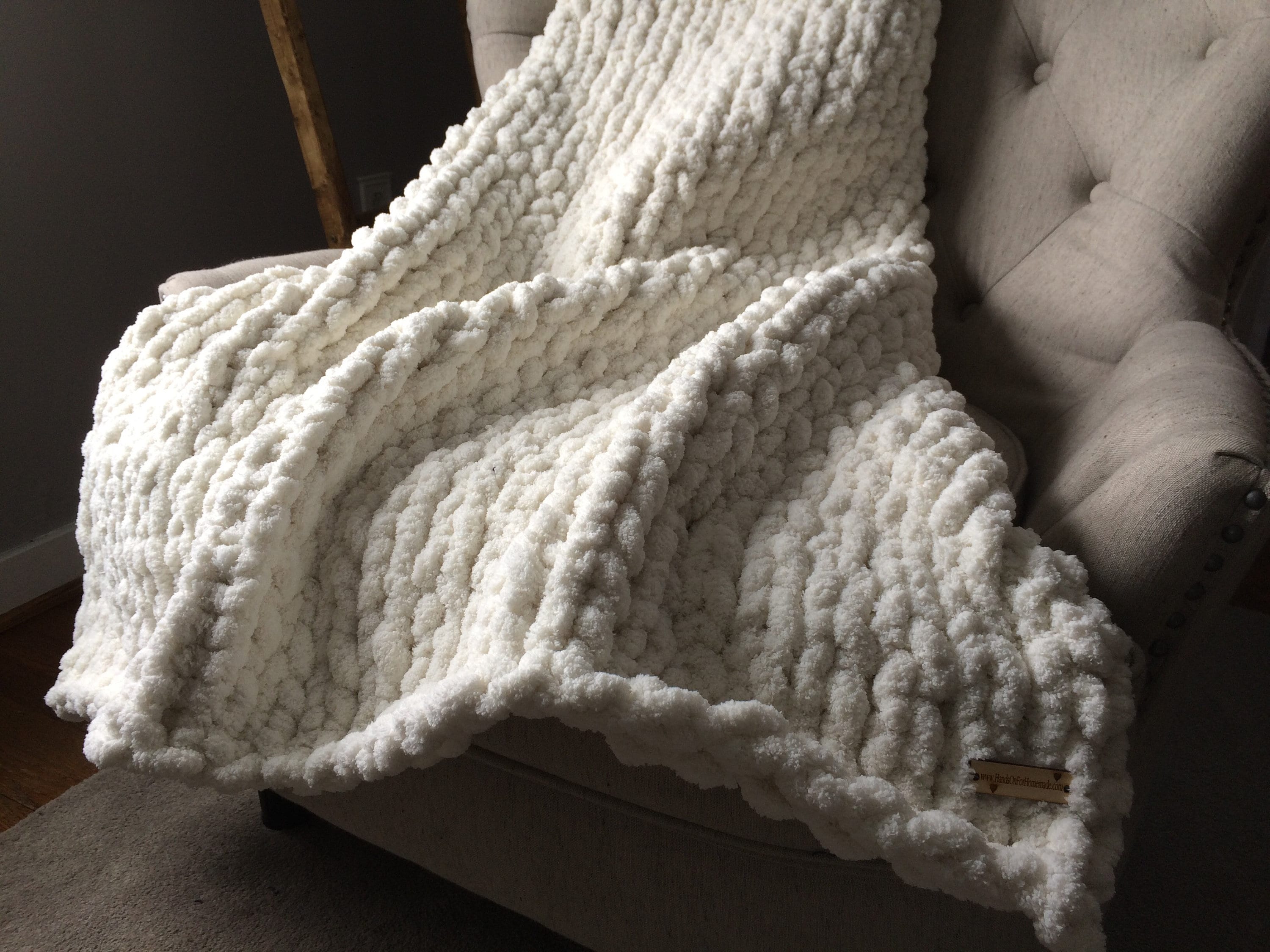 Organic Knit Throw Blanket Ivory