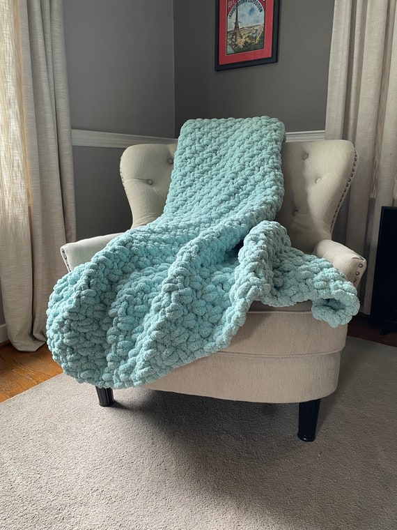 Chunky Knit Blanket Soft Chunky Throw Soft Chenille Blanket