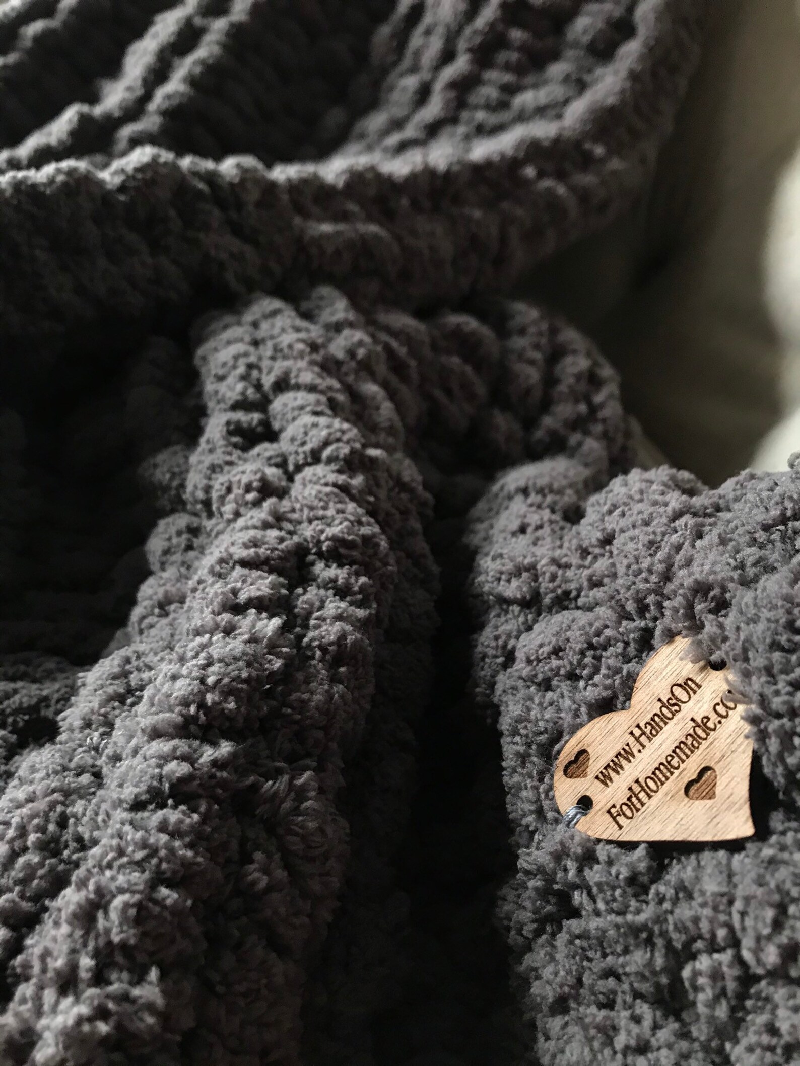 Dark Gray Blanket Chunky Knit Blanket Soft Blanket Gray Etsy