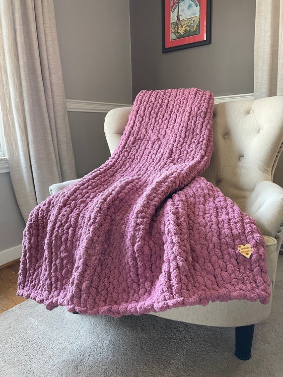 Mauve knit blanket new arrivals