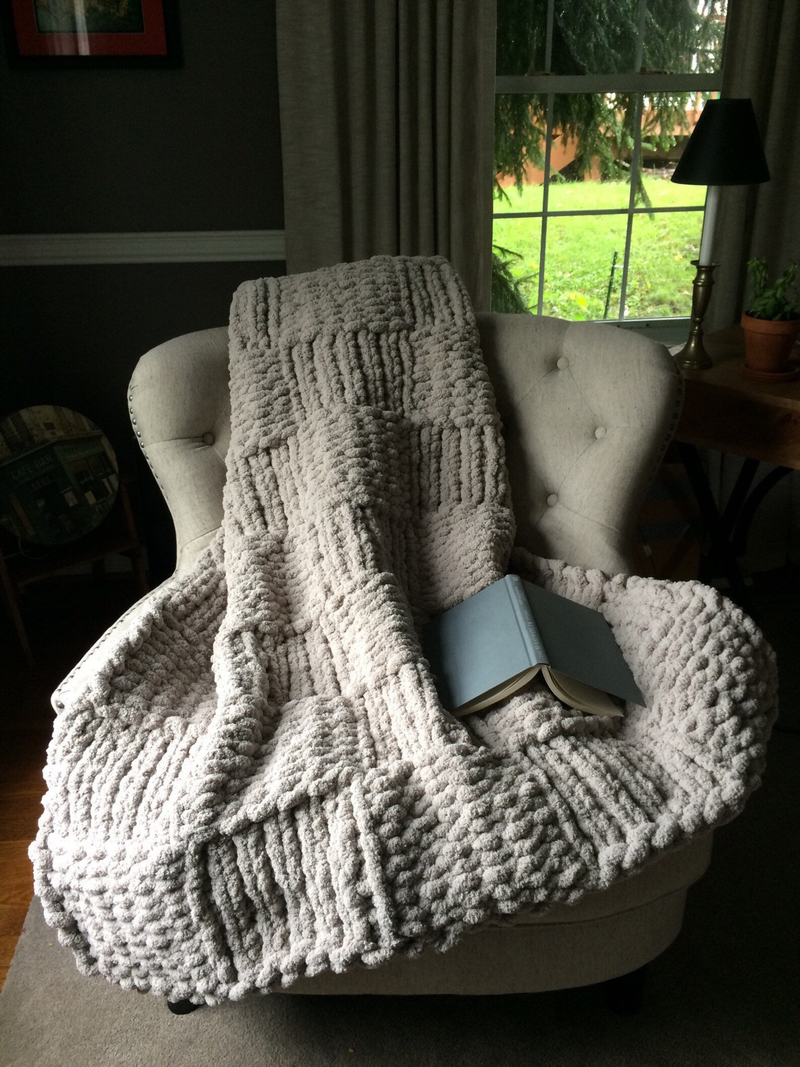 Light Gray Throw Chunky Knit Blanket Super Chunky Throw Etsy
