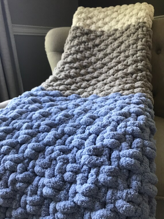 Blue and gray blanket hotsell