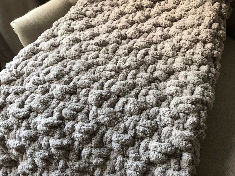 Gray Blanket Chunky Knit Blanket Soft Knit Throw Super Etsy