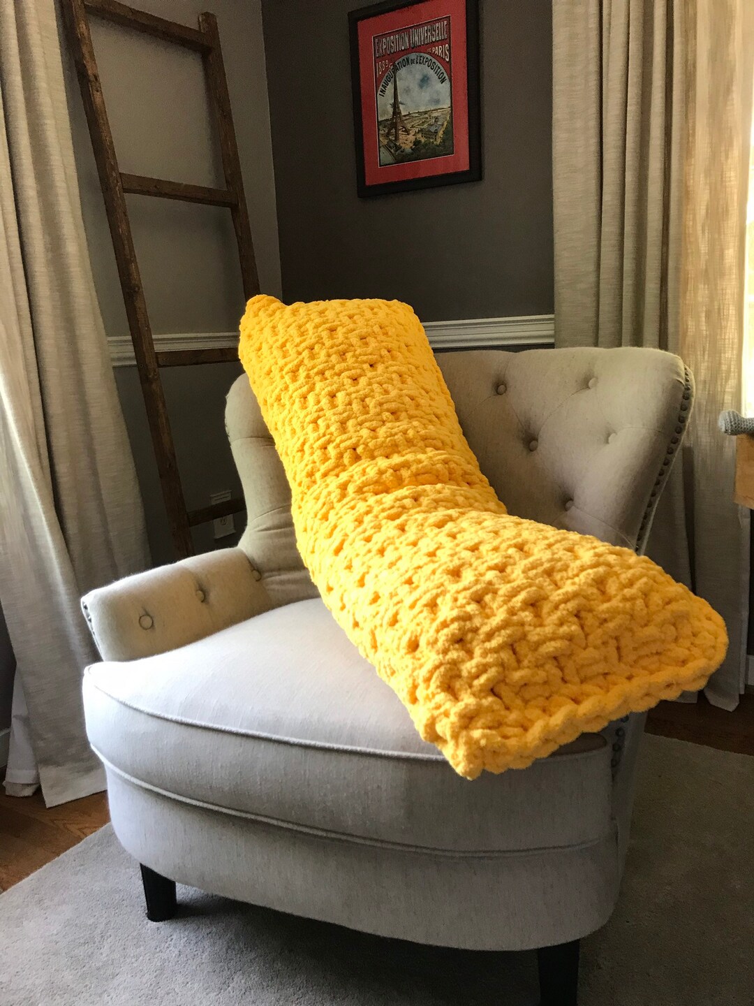 Chunky Knit Body Pillow Yellow Body Pillow 20x50 Body Etsy