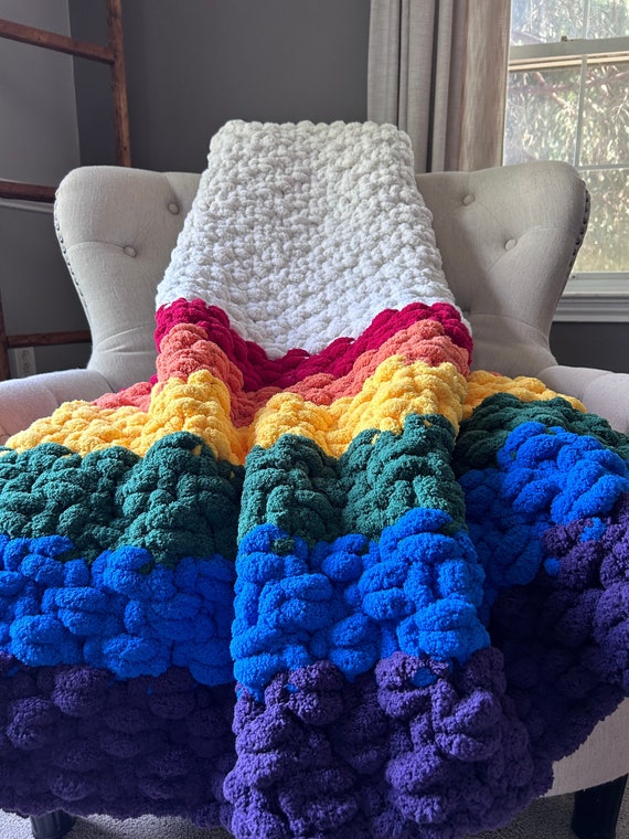 Multicolor knit blanket hotsell