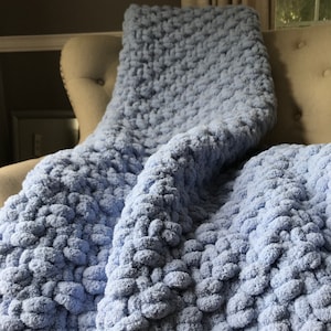 Knit Blanket- Soft Blue