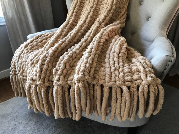 Tan knit throw blanket sale