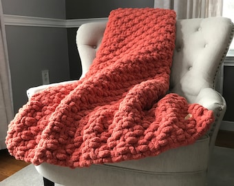 Pumpkin Spice Decke - Grobstrick Decke - Super dicker Überwurf - Weiche Chenille Decke - Dicke grobstrick Decke - Super gemütliche Decke