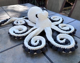 White Anchor the Octopus Crochet Plushie