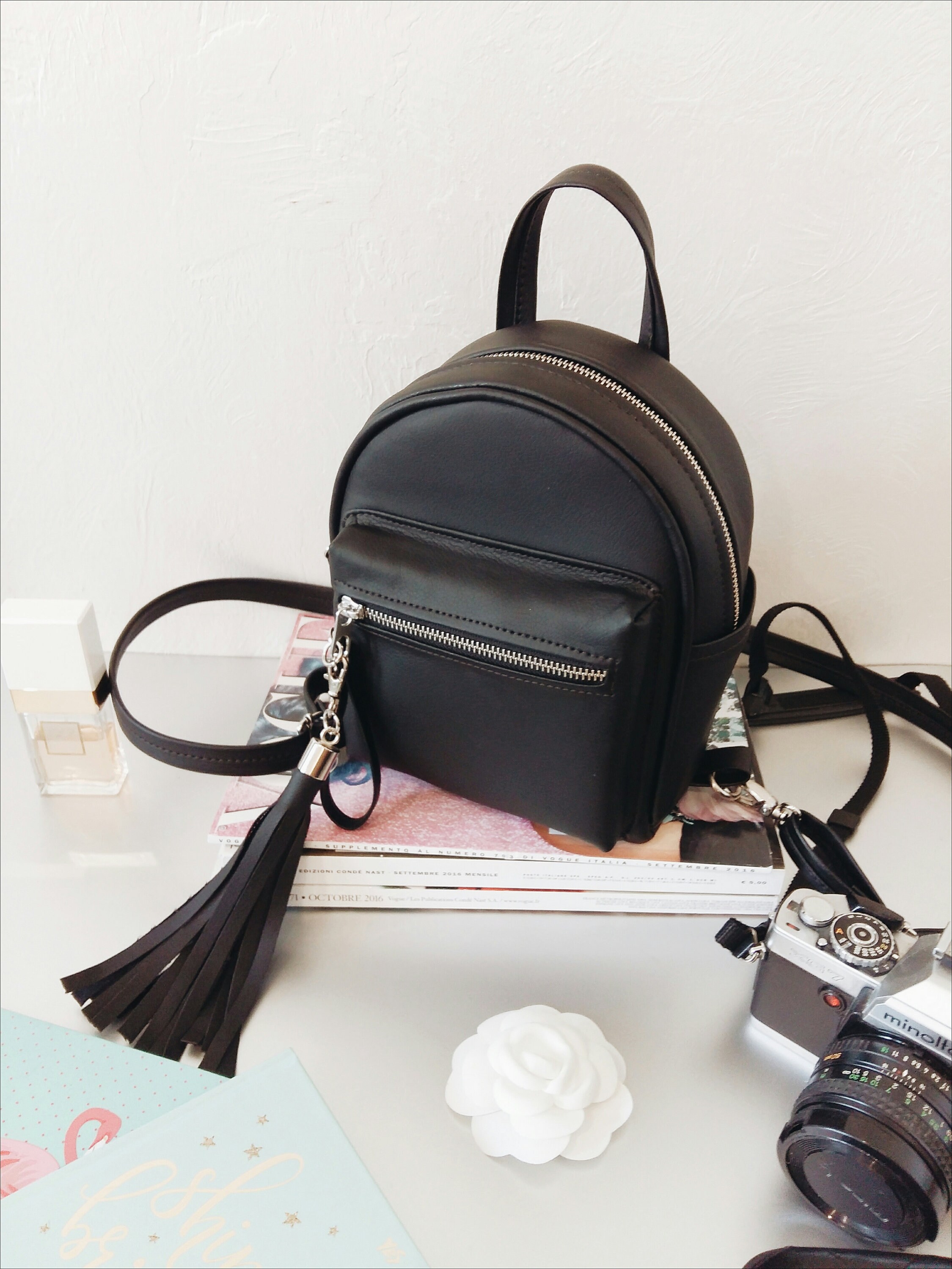 mini backpack vegan leather