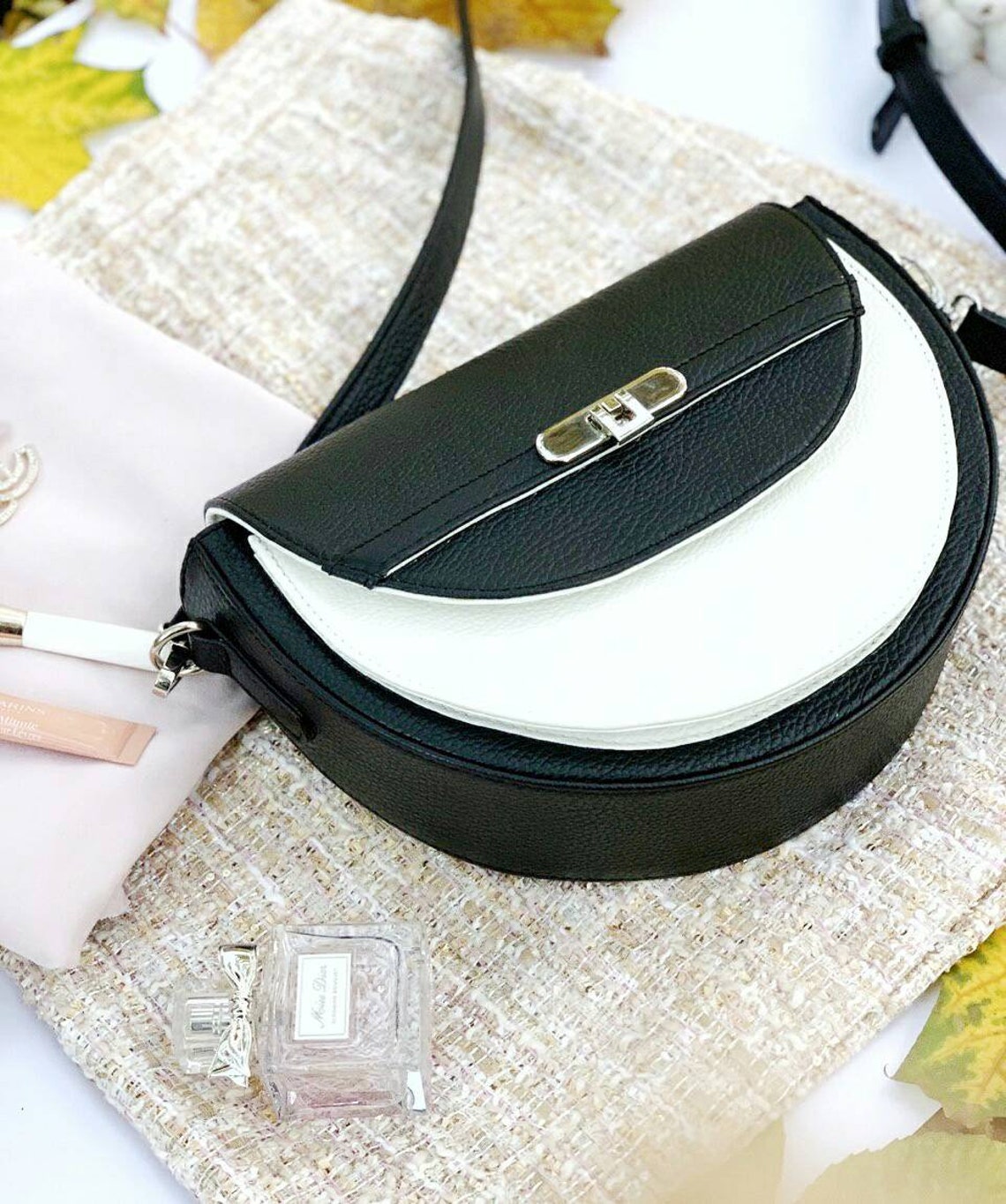 Black Crossbody Bag Small Black Leather Crossbody Bag Black Etsy