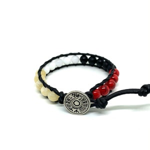 Black leather medicine wheel bracelet, indigenous bracelet, healing bracelet, native bracelet, men’s bracelet, men’s wrap bracelet