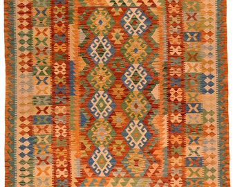 Tapis Kilim Afghan 247 x 203 cm - Laine - Hand Made - Livraison Gratuite