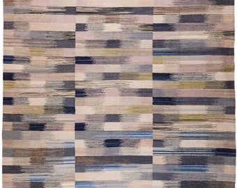 Moderne Kilim Teppich - 289 x 212 cm - handgefertigt - kostenloser Versand