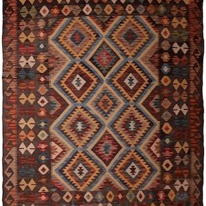 Kilim Nomade Carpet - 193 x 153 cm - Handmade - Free Shipping