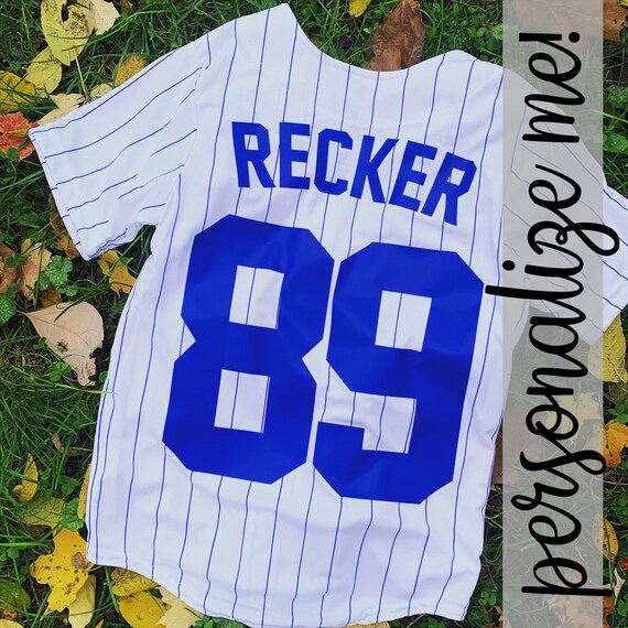 blue pinstripe baseball jersey