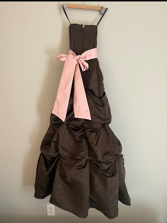 Coquette Brown and Pink Vintage Evening Prom Dres… - image 3