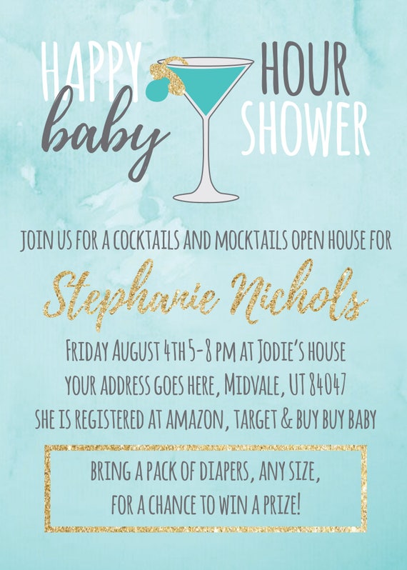 happy hour baby shower invitations