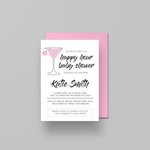 Happy Hour Baby Shower White background