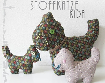 Sewing pattern stuffed animal cat "Kida"