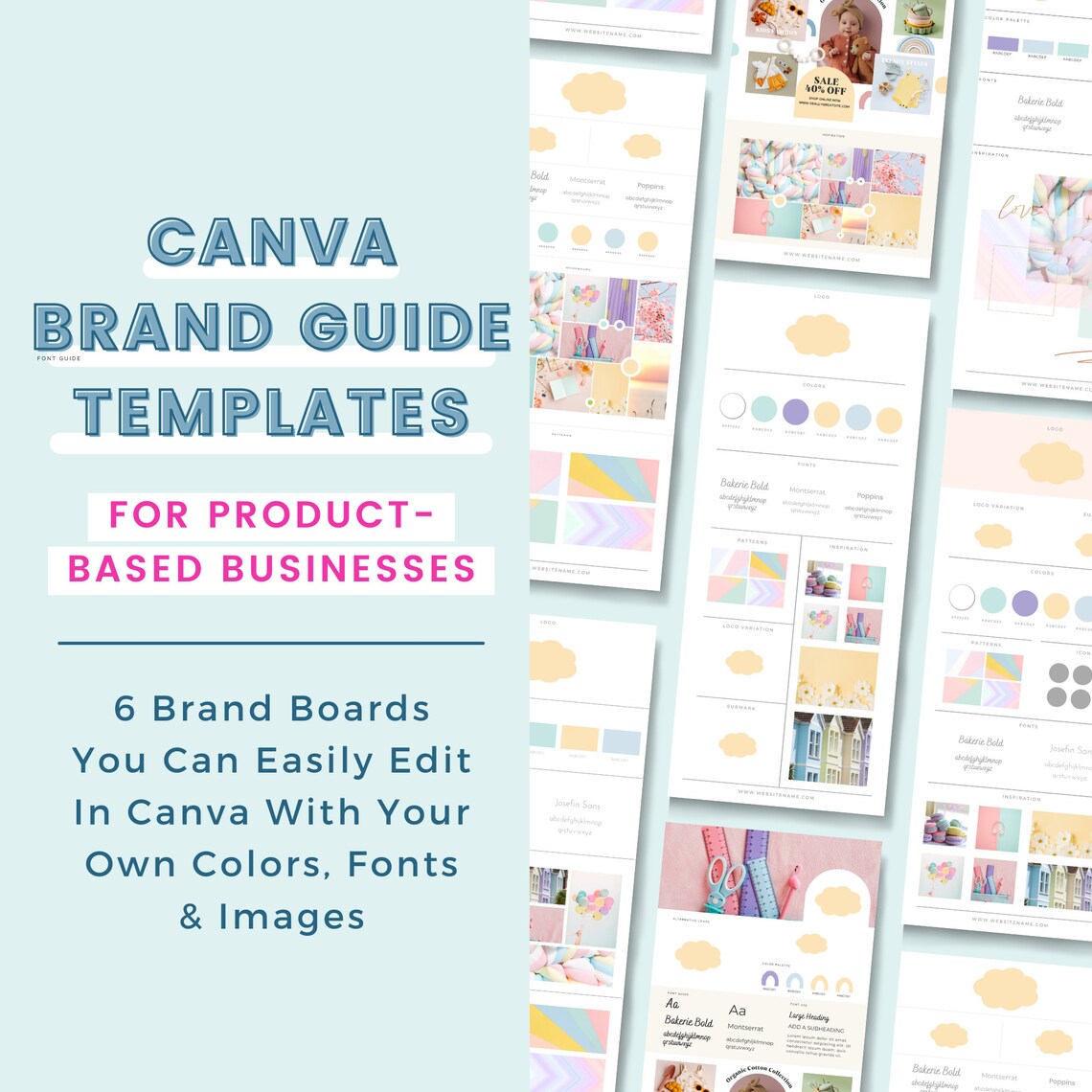Canva Branding Kit, Editable Brand Board Template for Canva, Branding ...