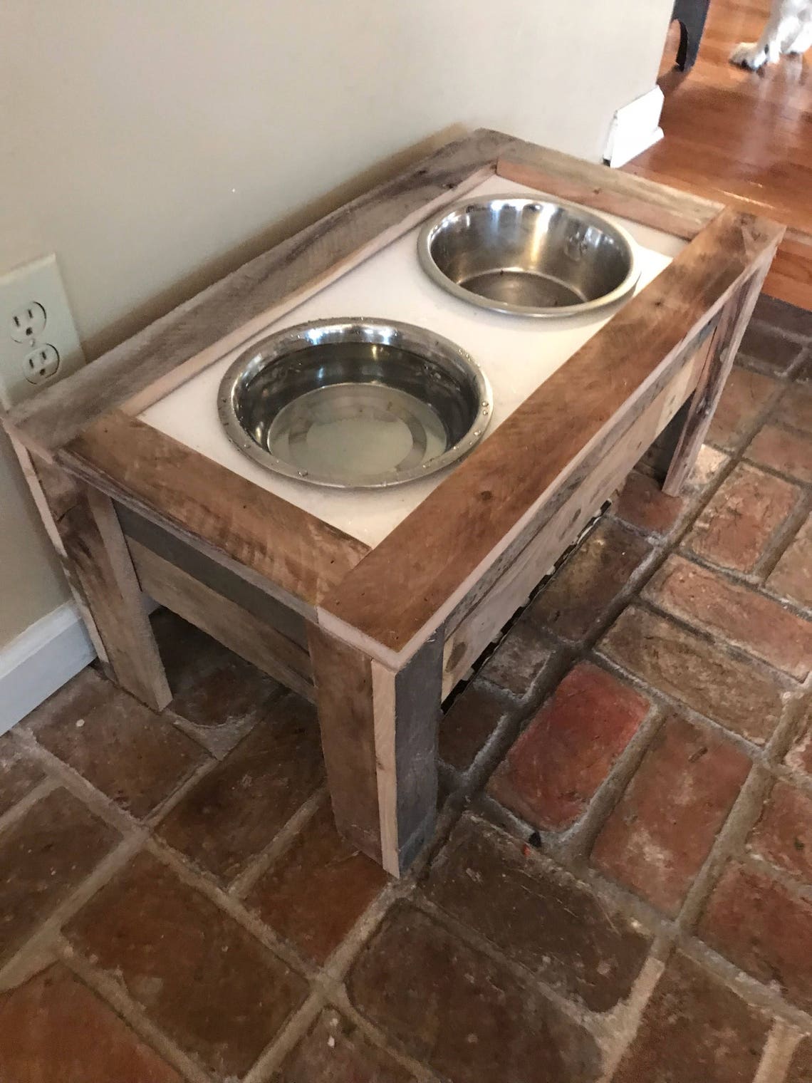 Rustic Dog Bowl Stand Etsy
