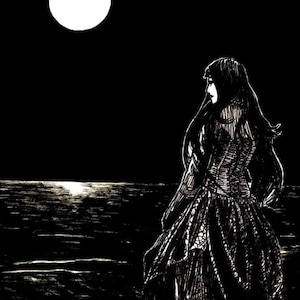 Carte de vœux Goth Girl et impression : « Lady Midnight » ; Carte "Tu me manques"