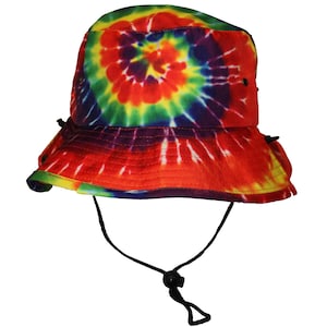 Rainbow Tie-Dye Bucket Hat – Colorful Unisex Summer Hat, 100% Cotton, Festival & Beachwear