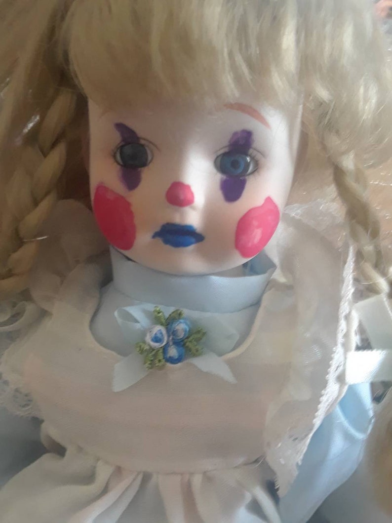 OOAK Clown Girl Porcelain Doll