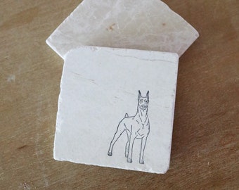 Doberman Marble Coasters/ Doberman Gift/ Doberman dog mom/ Doberman decor/ pet loss/ stone coasters. drink coaster. custom coaster