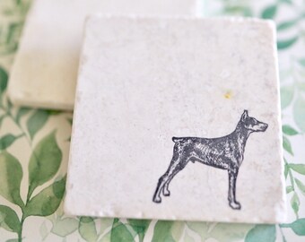 Custom Doberman Marble Coasters: Dog Lover Gift