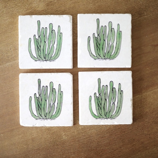 Organ Pipe Cactus Coaster/ cactus gift/ cactus home decor/ southwestern decor/ Arizona gift/ desert decor/ drink coasters/ stone coasters