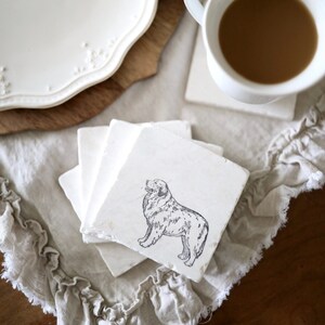 4 Great Pyrenees Marble Coasters / Great Pyrenees gift/ marble coasters/ marble coaster set/ drink coasters/stone coasters/ tile coasters