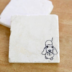 Dachshund Marble Coaster Set: Wiener Dog Gift