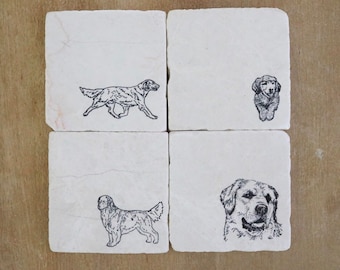 Details about / Golden Retriever Coasters Dog Lover Gift Mom Marble Coasters Drink Coasters