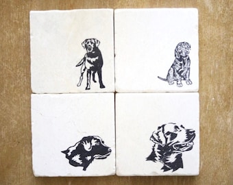 Black Lab Coaster Set of 4/ Black Lab Dog Gift