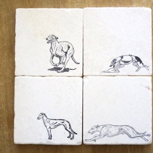 Greyhound Coasters 4pack Etsy