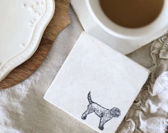 Goldendoodle Marble Coaster Set- Goldendoodle Gift- Labradoodle Coasters- marble coasters- stone coasters- dog coasters- pet gift