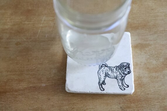 shar pei angel dog art tile coaster gift gifts coasters