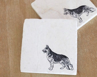 German Shepherd+Rose 'Love You Mum' Single Leather Photo Coaster A AD-GS1RlymSC German Shepherd+Rose 'Love You Mum' Single Leather Photo Coaster A AD-GS1RlymSC