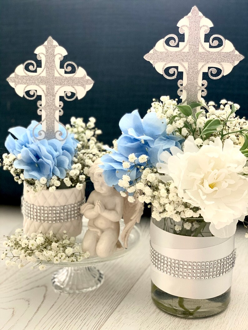 Christening Cross Baptism Cross Cross Centerpieces Holy Etsy
