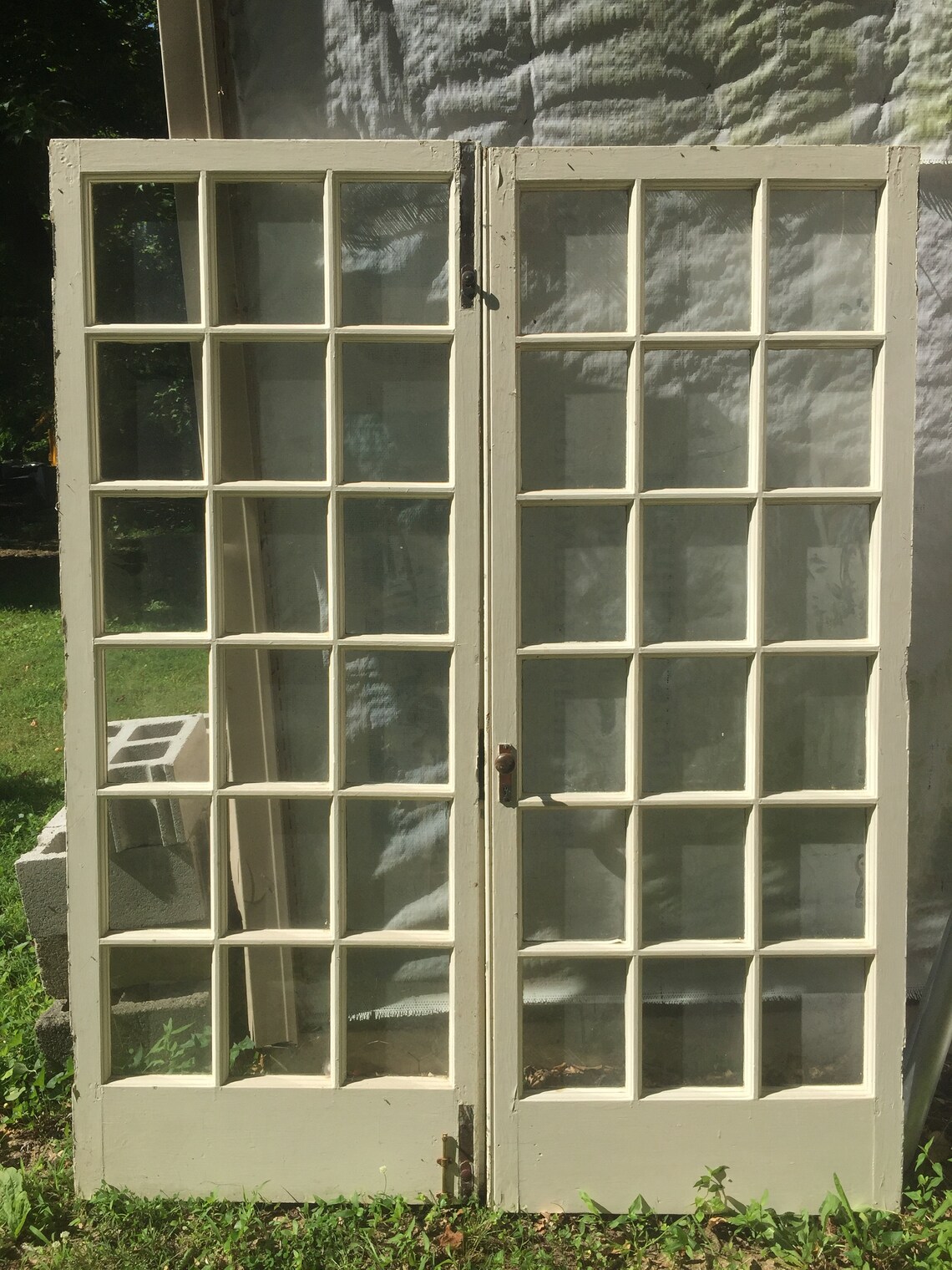 Vintage French doors circa 1890 1910 original glass and Etsy