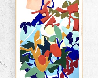 Poster floreale colorato - Illustrazione floreale moderna - Decorazione murale stampabile - Idea regalo originale
