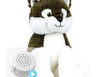 Peluche Wiley Wolf réenregistrable en 20 ou 60 secondes, 16 pouces