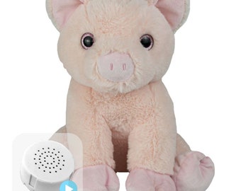 Peluche écologique Percy Pig, réenregistrable en 20 ou 60 secondes, 16 pouces