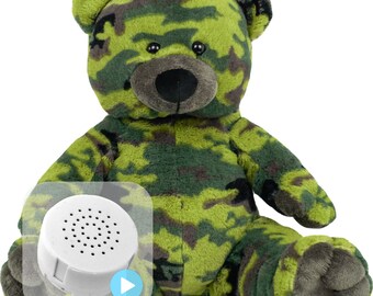 Ours en peluche camouflage écologique 16 pouces réenregistrable en 20 ou 60 secondes