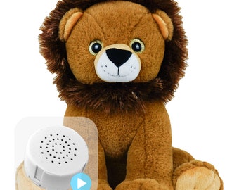 Peluche Lion écologique 16 pouces réenregistrable en 20 ou 60 secondes