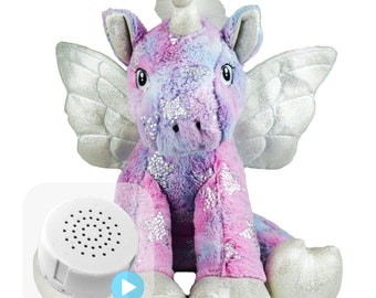 Unicorno peluche Stardust da 16 pollici riregistrabile da 20 o 60 secondi