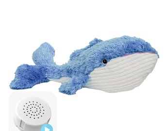 Peluche Bowie La baleine bleue, réenregistrable en 20 ou 60 secondes, 16 pouces