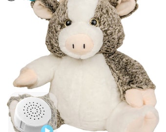 20 or 60 Second re-recordable 16 inch Eco Plush Clementine The Cow